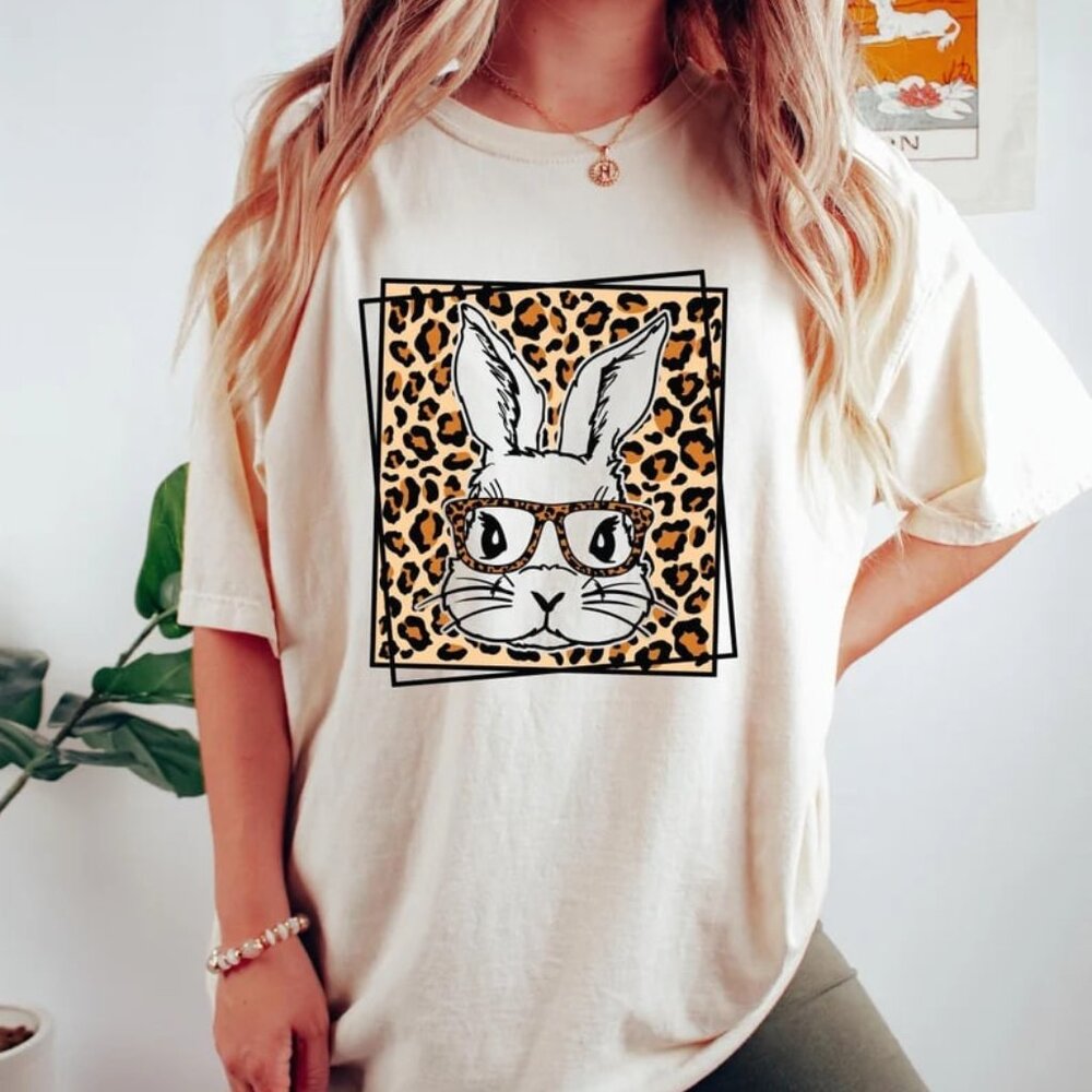 Cute Leopard Easter Bunny Shirt, Happy Easter Shirt Gift